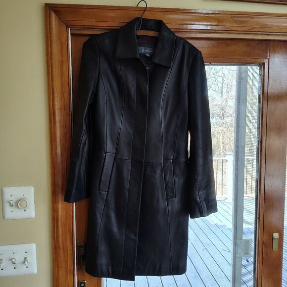 Liz Claiborne Driving Coat Leather Size Small - Picture 7 of 9
